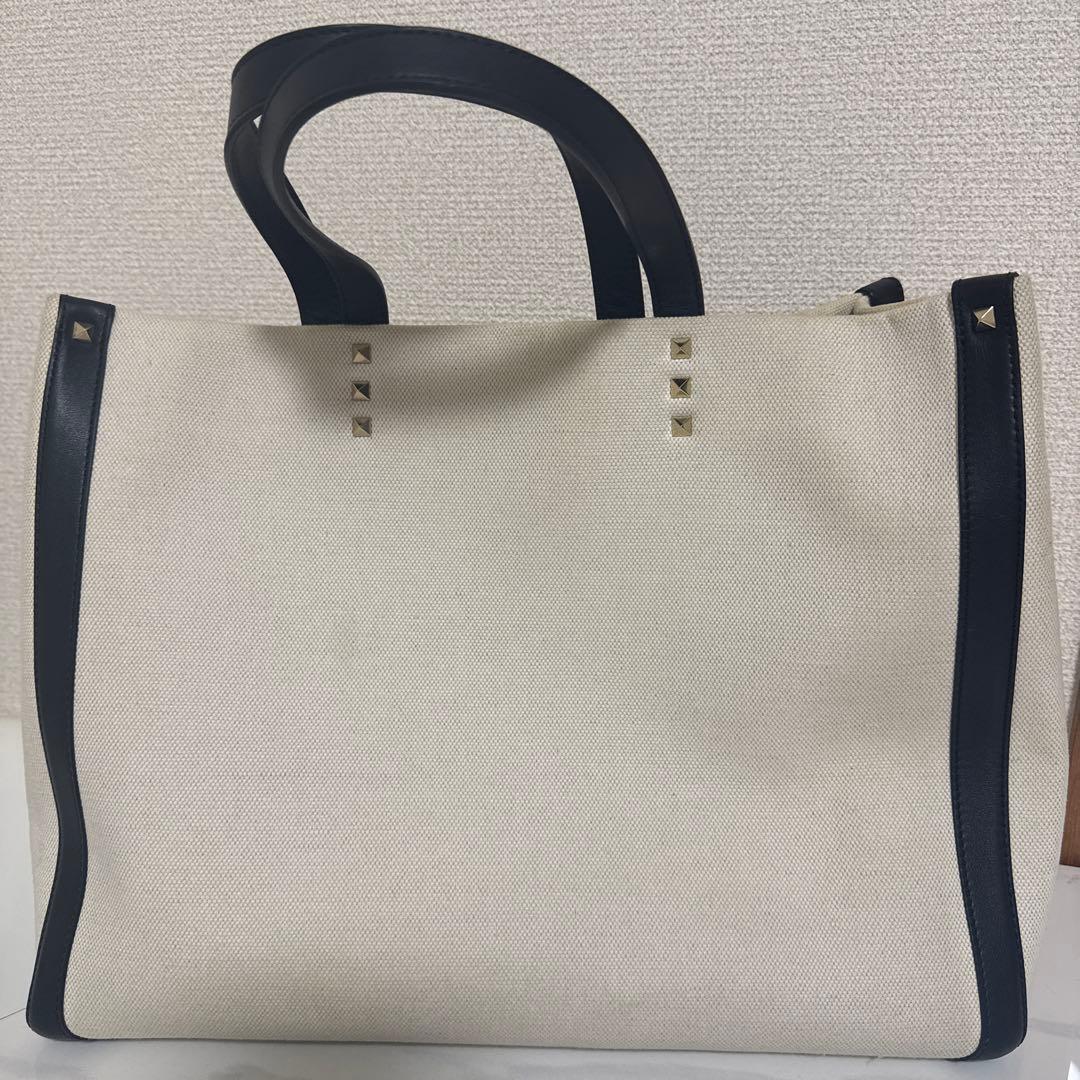 VALENTINO トートバッグ アイボリー/ブラック