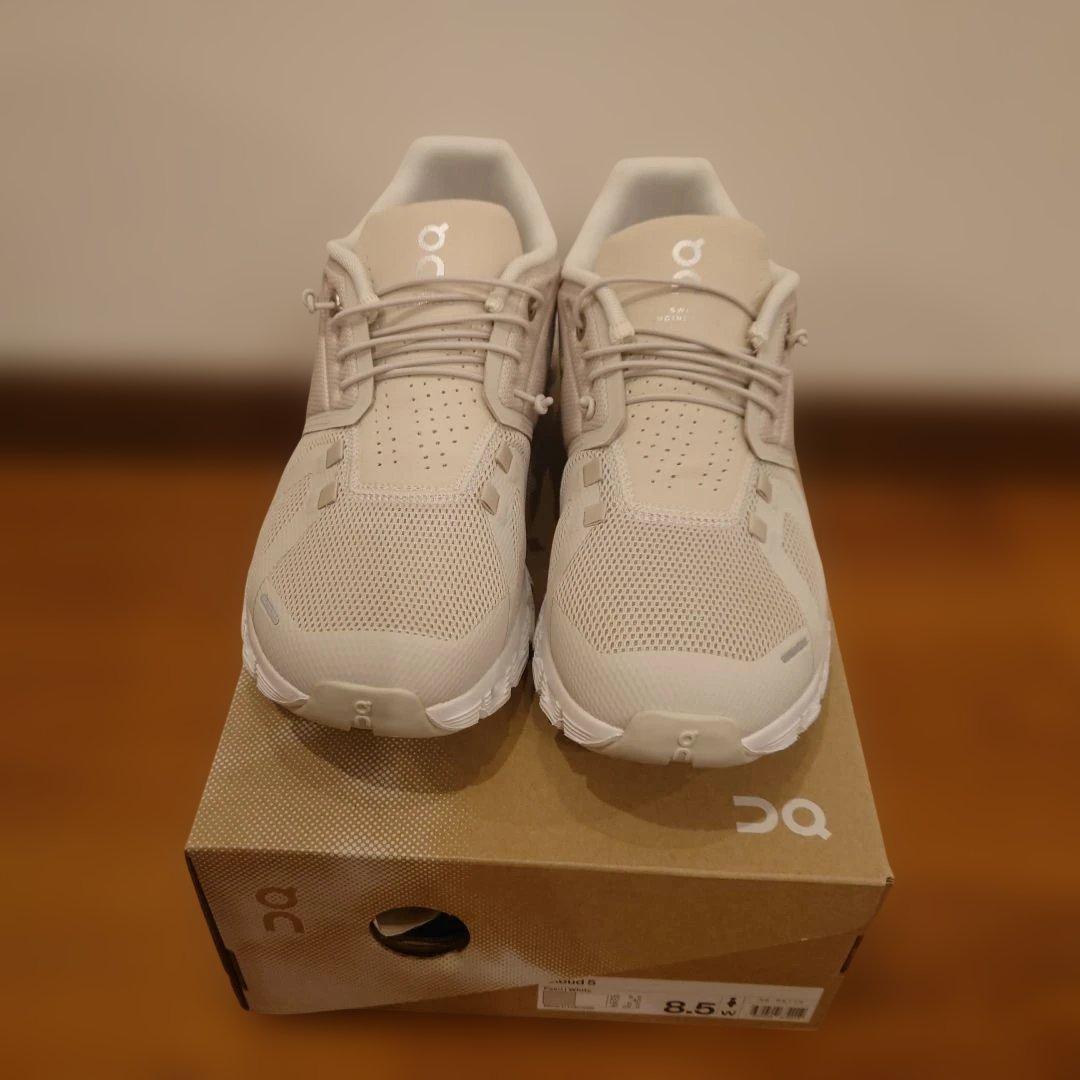 靴 On Cloud 5 Pearl / White 8.5 W