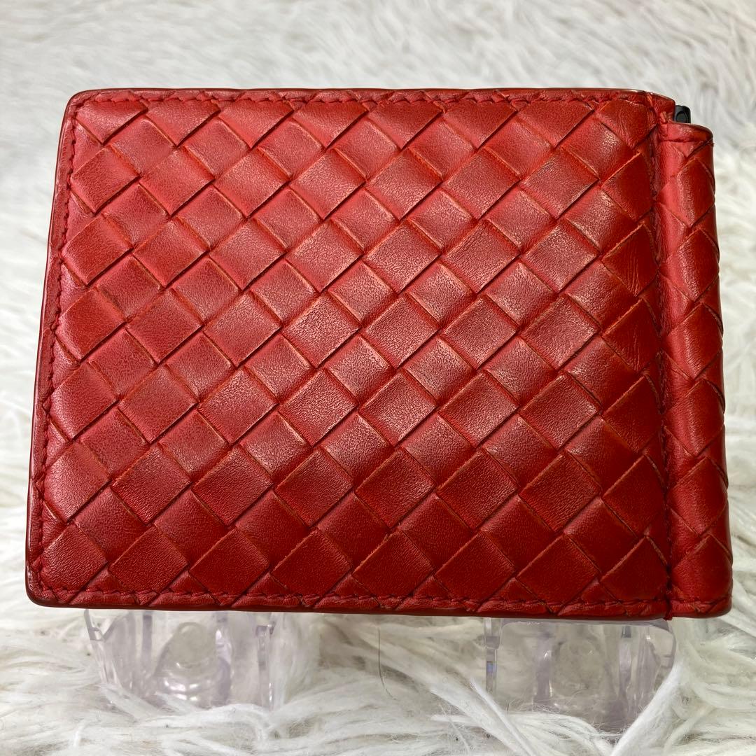 希少色✨ボッテガヴェネタ　マネークリップ　イントレチャート　オレンジ　レザー