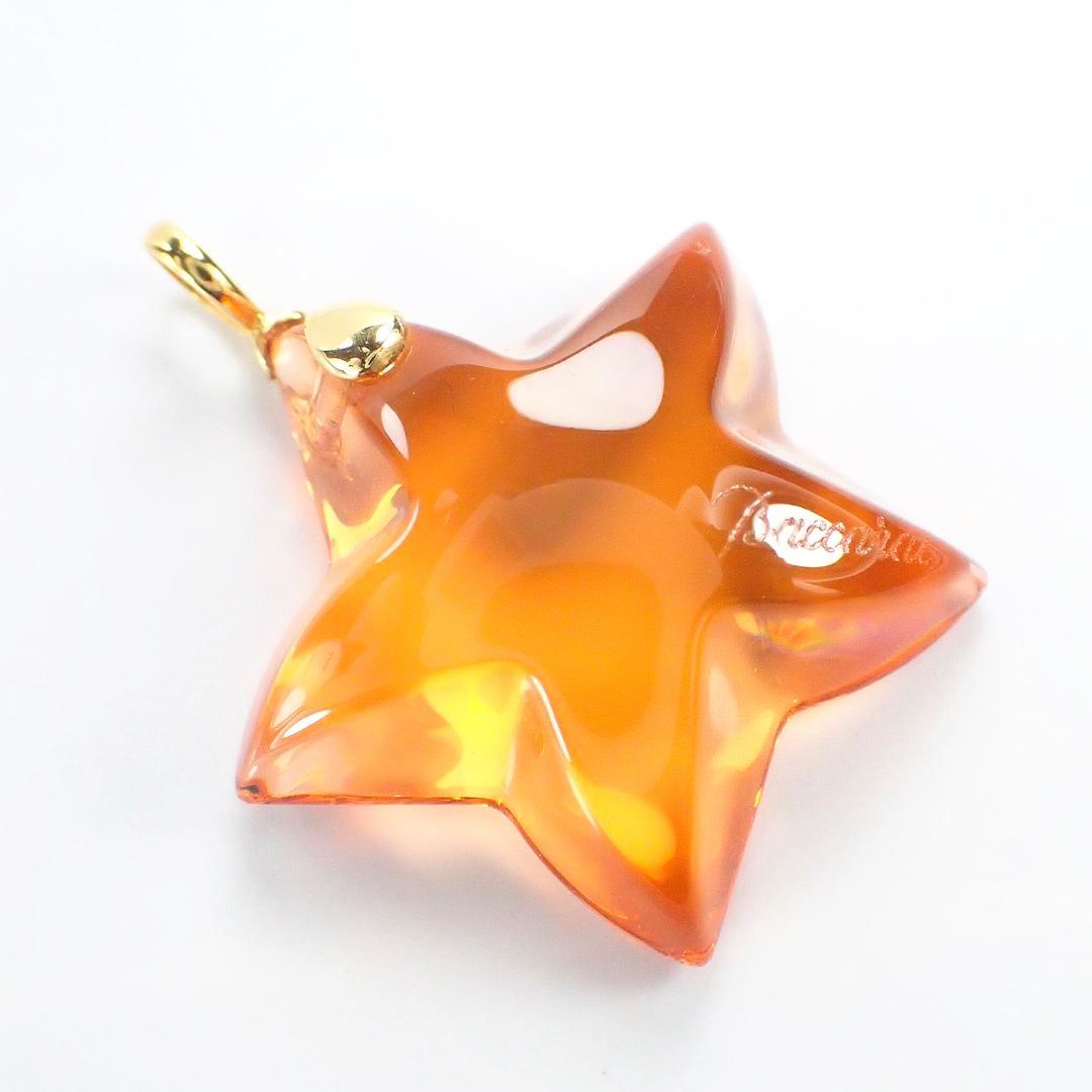 バカラ Baccarat K18YG オレンジ クリスタル ヒトデ トップ