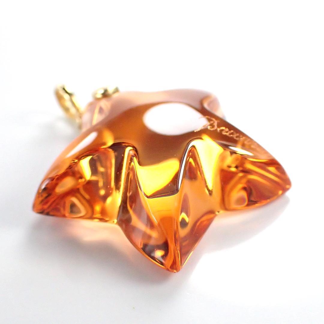 バカラ Baccarat K18YG オレンジ クリスタル ヒトデ トップ