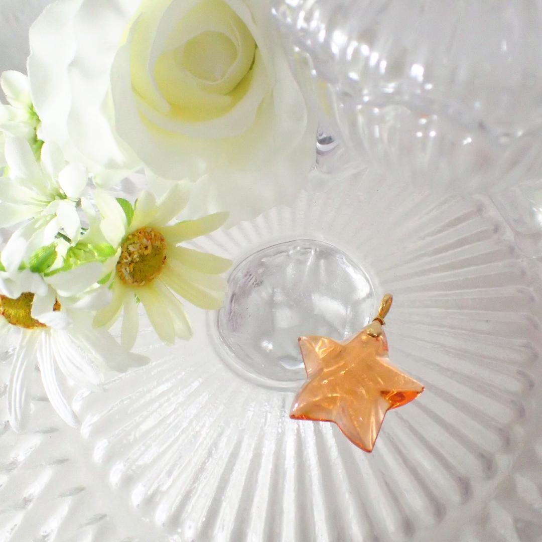 バカラ Baccarat K18YG オレンジ クリスタル ヒトデ トップ