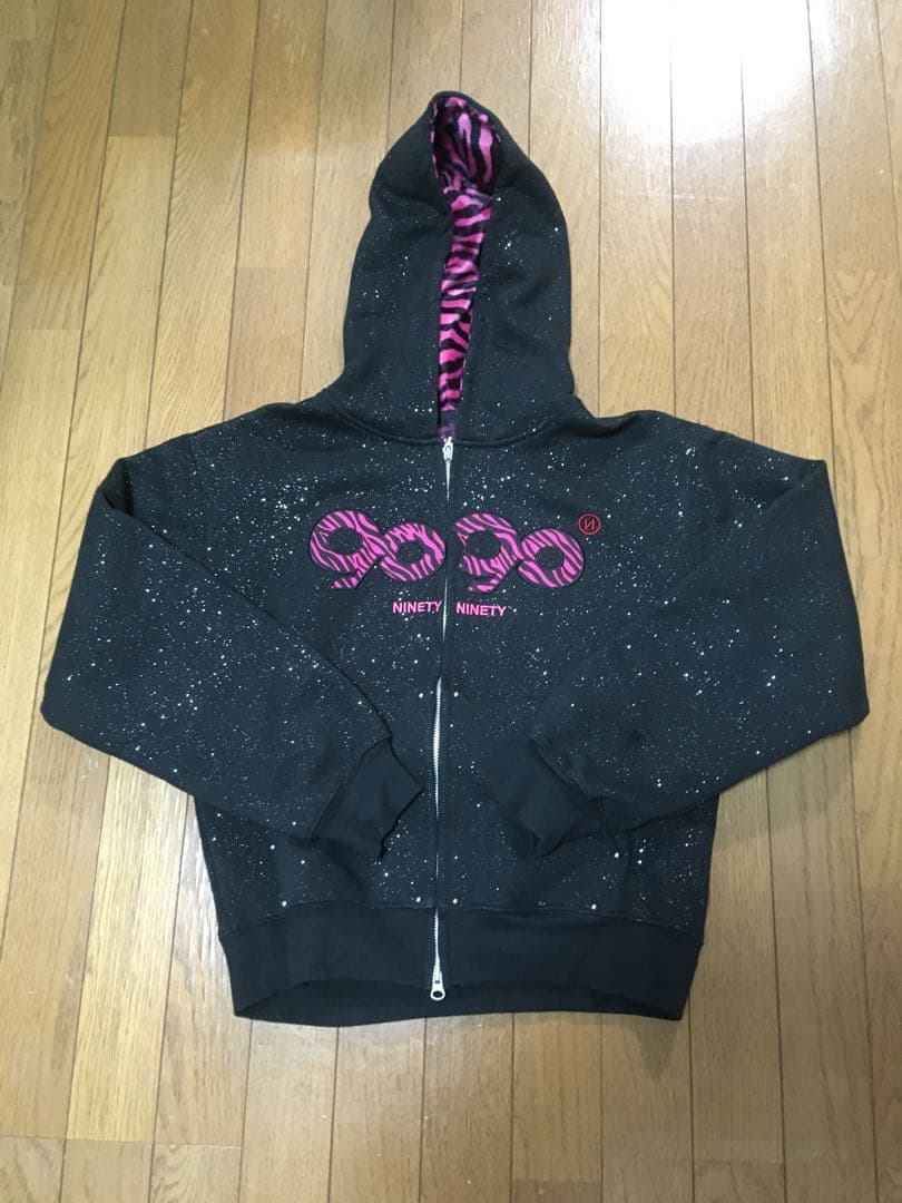 9090 Black pink zebra パーカー