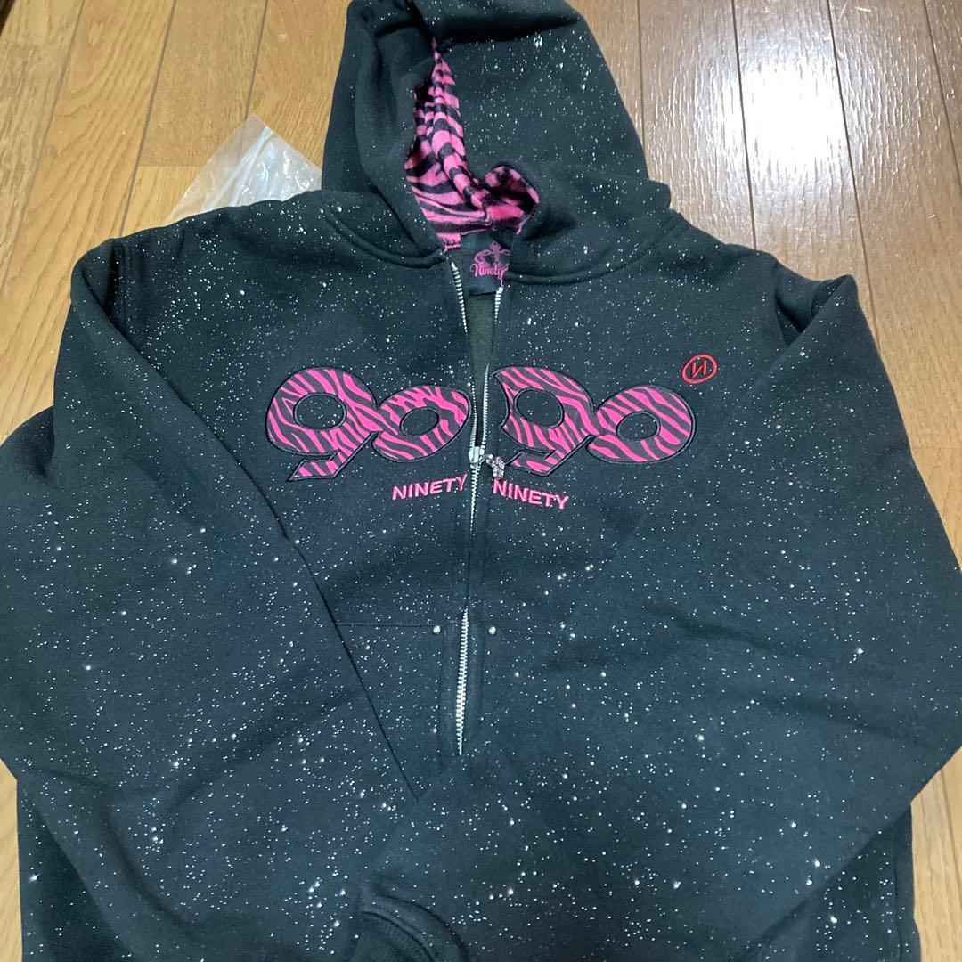 9090 Black pink zebra パーカー