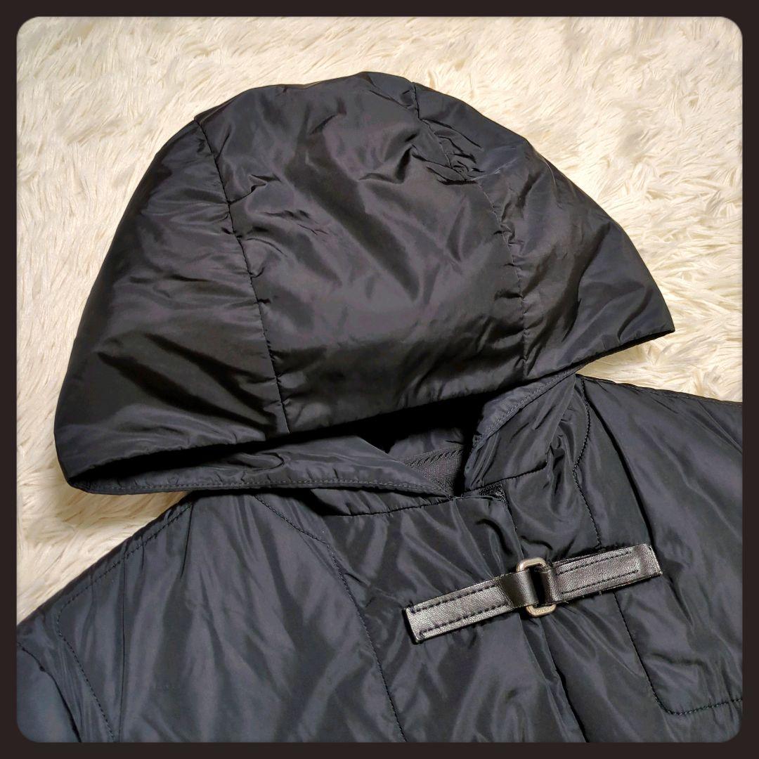 【美品・人気モデル】プラダ☆ダッフルコート フーデッド ナイロン Lサイズ