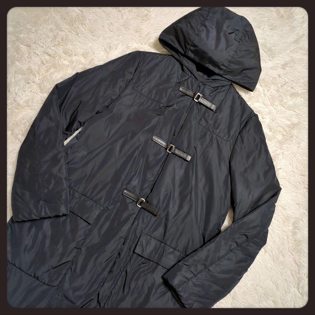 【美品・人気モデル】プラダ☆ダッフルコート フーデッド ナイロン Lサイズ