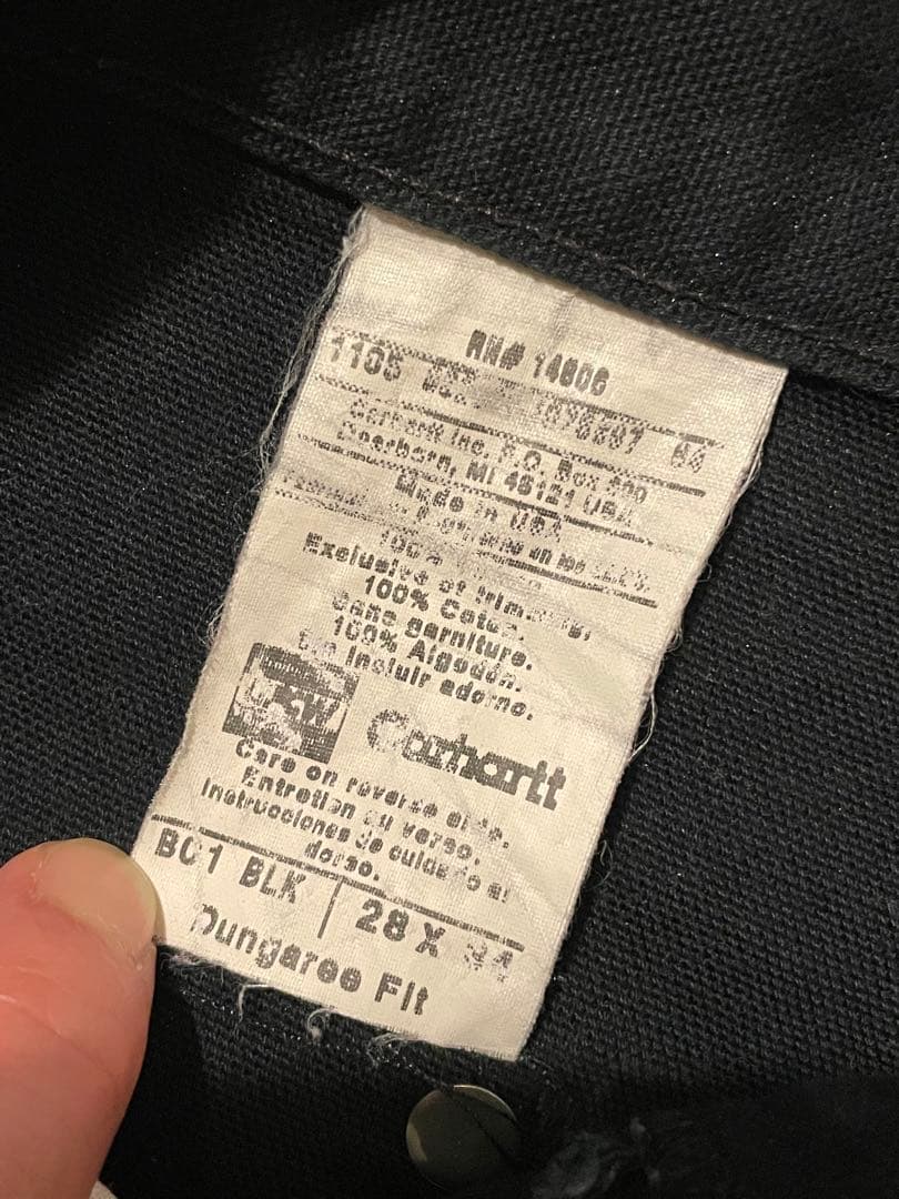 Carhartt ダブルニー ブラック フェード USA製 カーハート