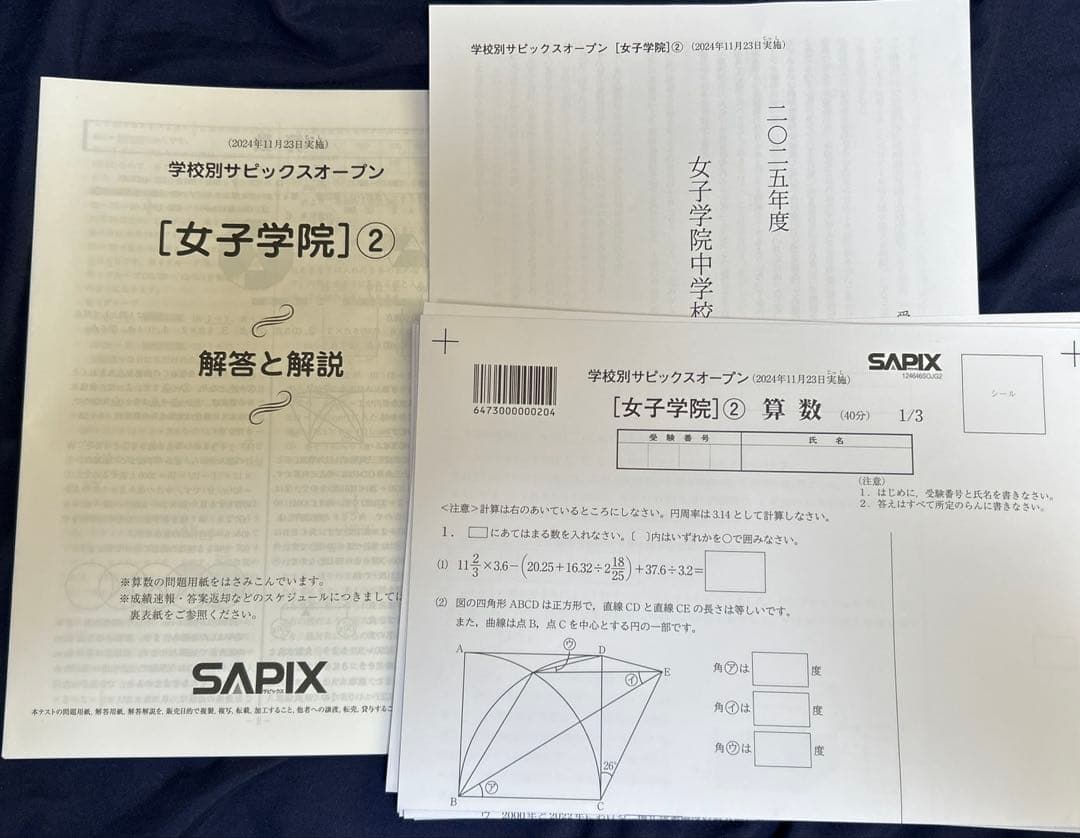2024年11月23日実施　学校別SAPIXオープン女子学院