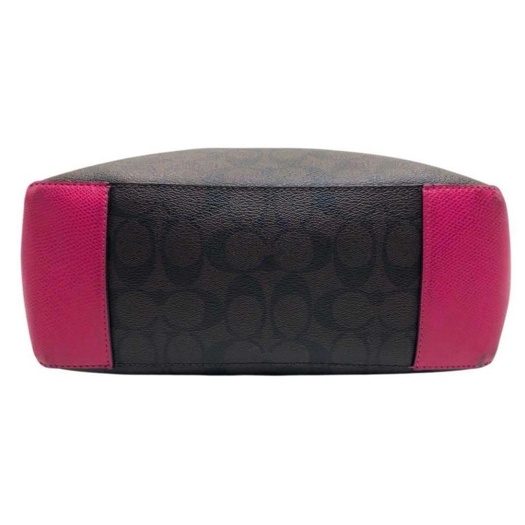 COACH コーチ トートバッグ PVC シグネチャー チャーム 茶色 ピンク