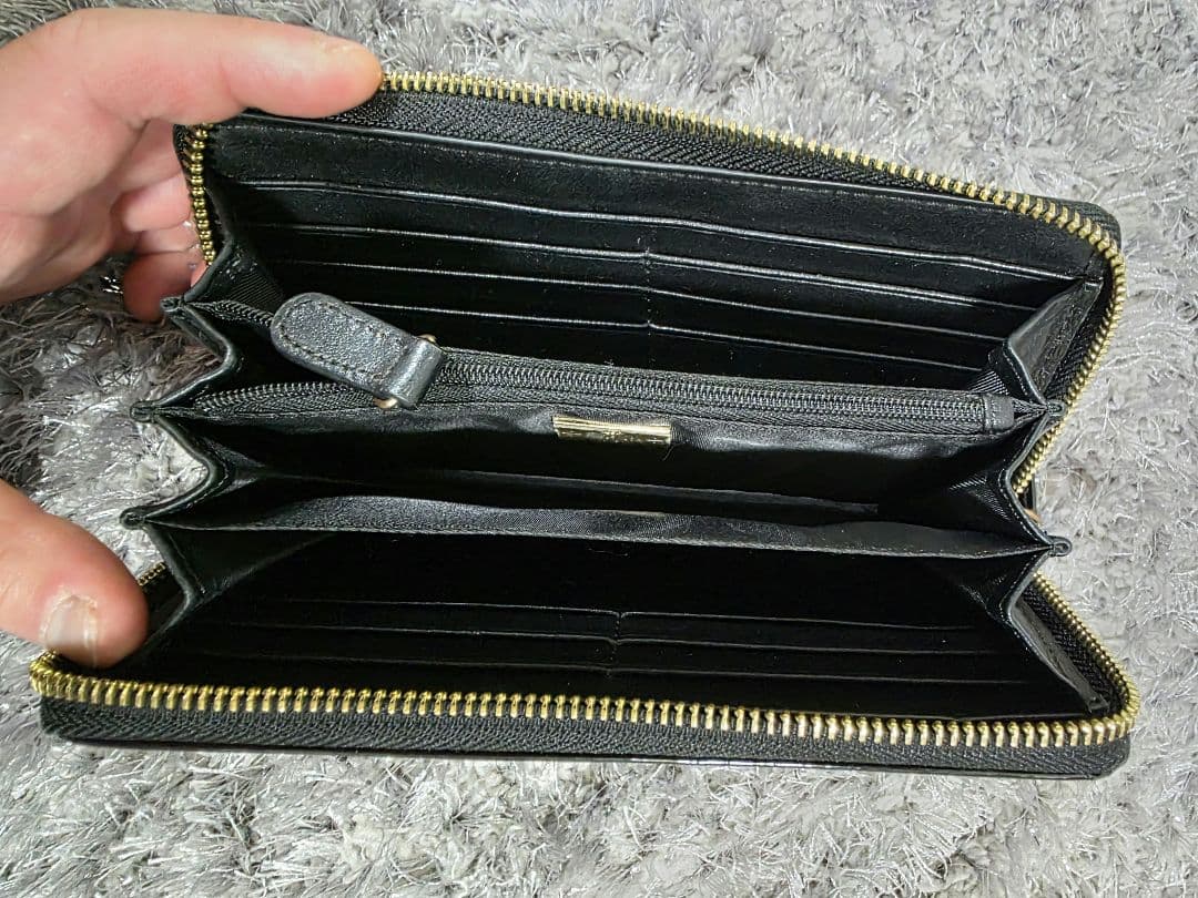 ☆美品☆ ヴィヴィアンウエストウッド 本革 エナメル オーブ 長財布 ブラック