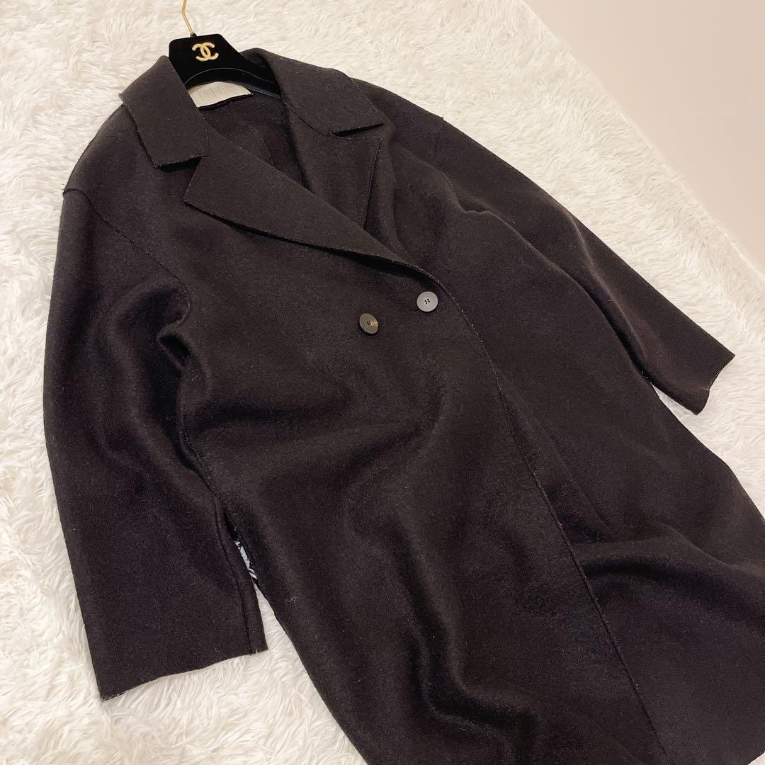 【美品】HARRIS WHARF LONDON チェスターコート　黒　L
