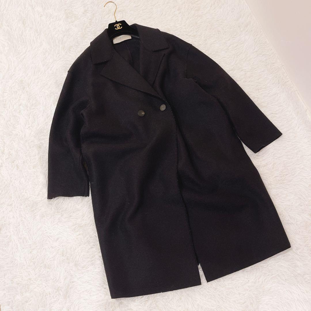 【美品】HARRIS WHARF LONDON チェスターコート　黒　L