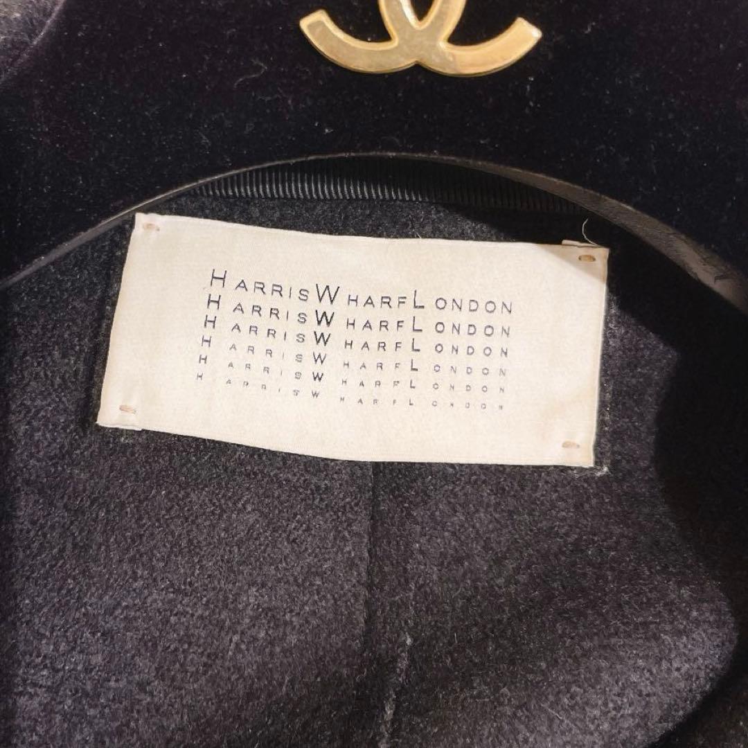 【美品】HARRIS WHARF LONDON チェスターコート　黒　L