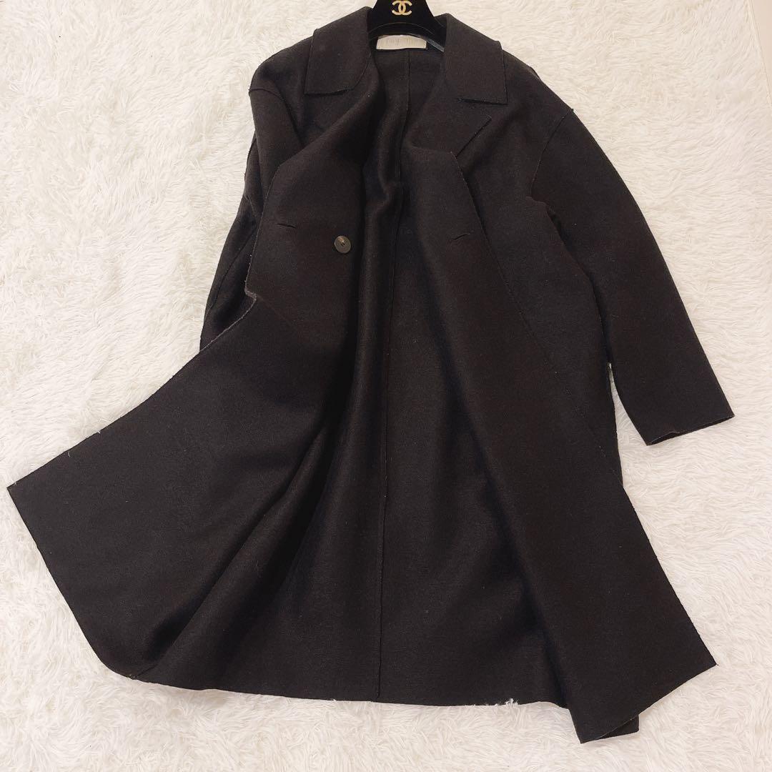 【美品】HARRIS WHARF LONDON チェスターコート　黒　L