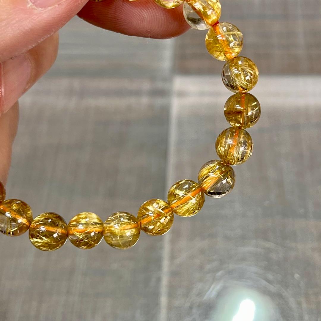 最高級　ゴールドルチルブレスレット　ギラギラ感美しい　4 ルチルクォーツ