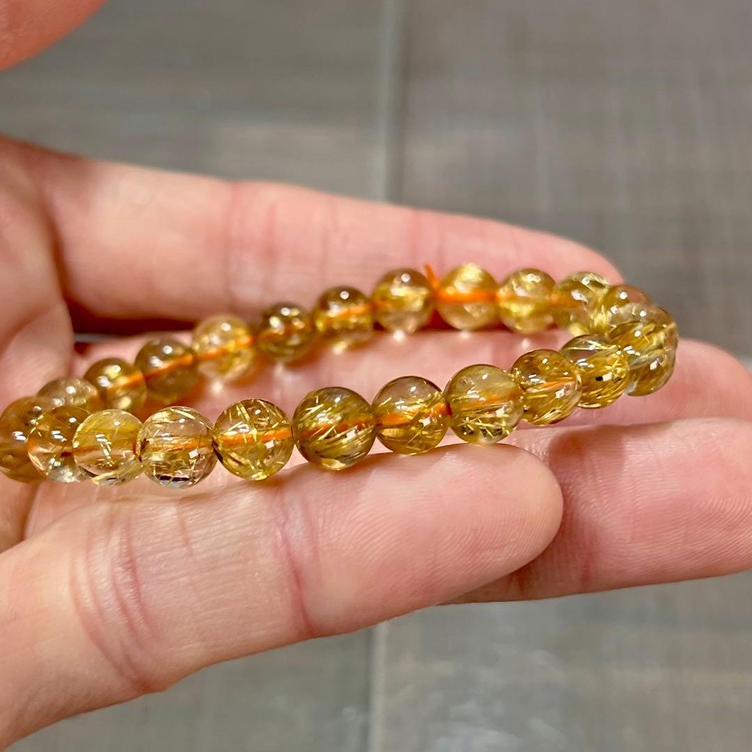 最高級　ゴールドルチルブレスレット　ギラギラ感美しい　4 ルチルクォーツ