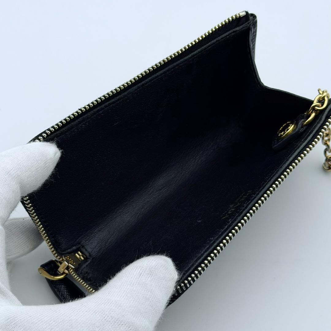 PRADA プラダ サフィアーノ キーリング付き ケース ブラック