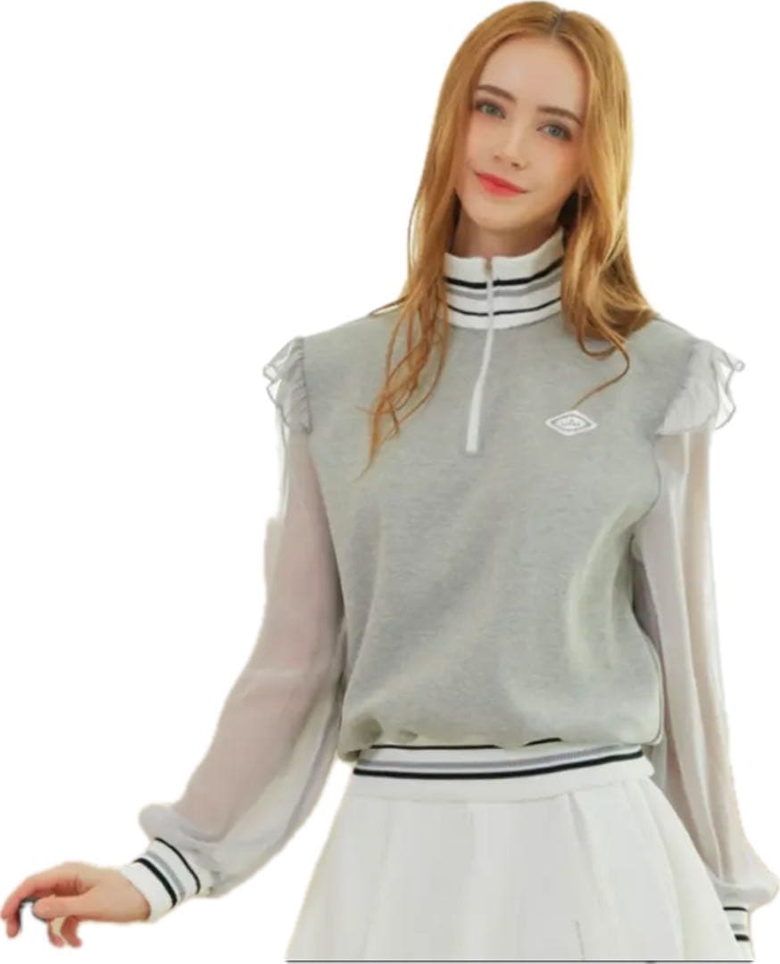 J.jane ハーフジップアップ シフォンスリーブ