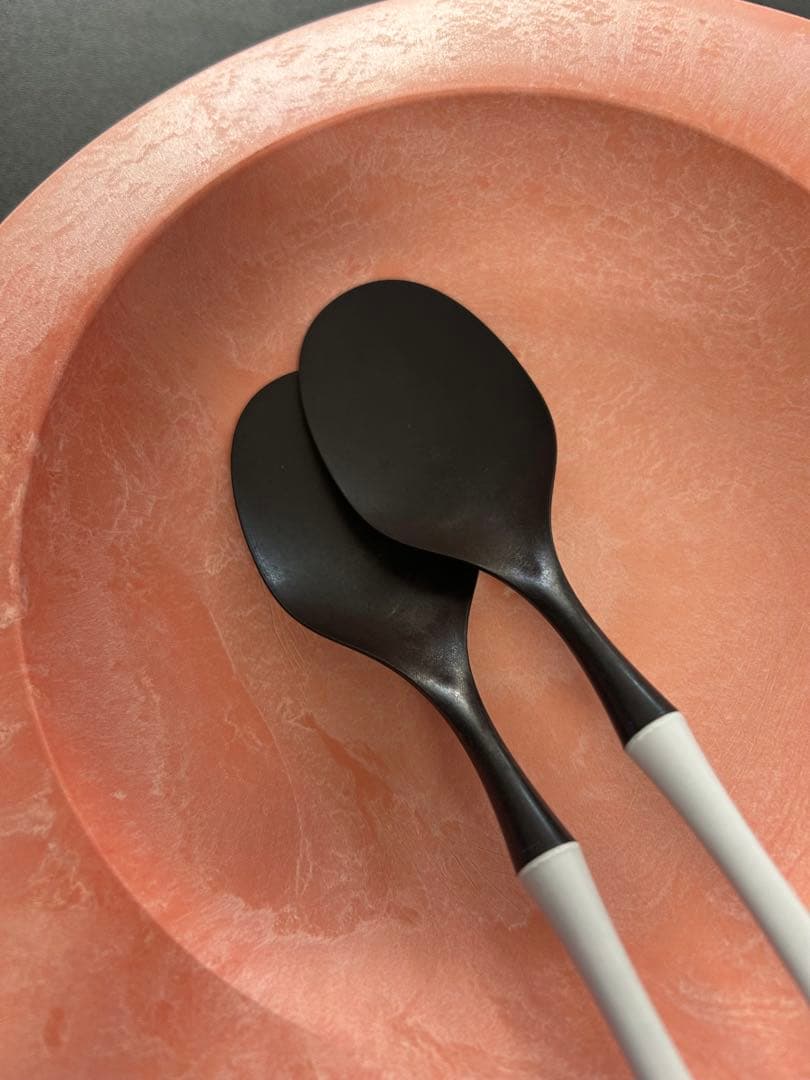 エイラスaras海水シリーズコーラルピンク深皿スクープ小カレースプーンセット