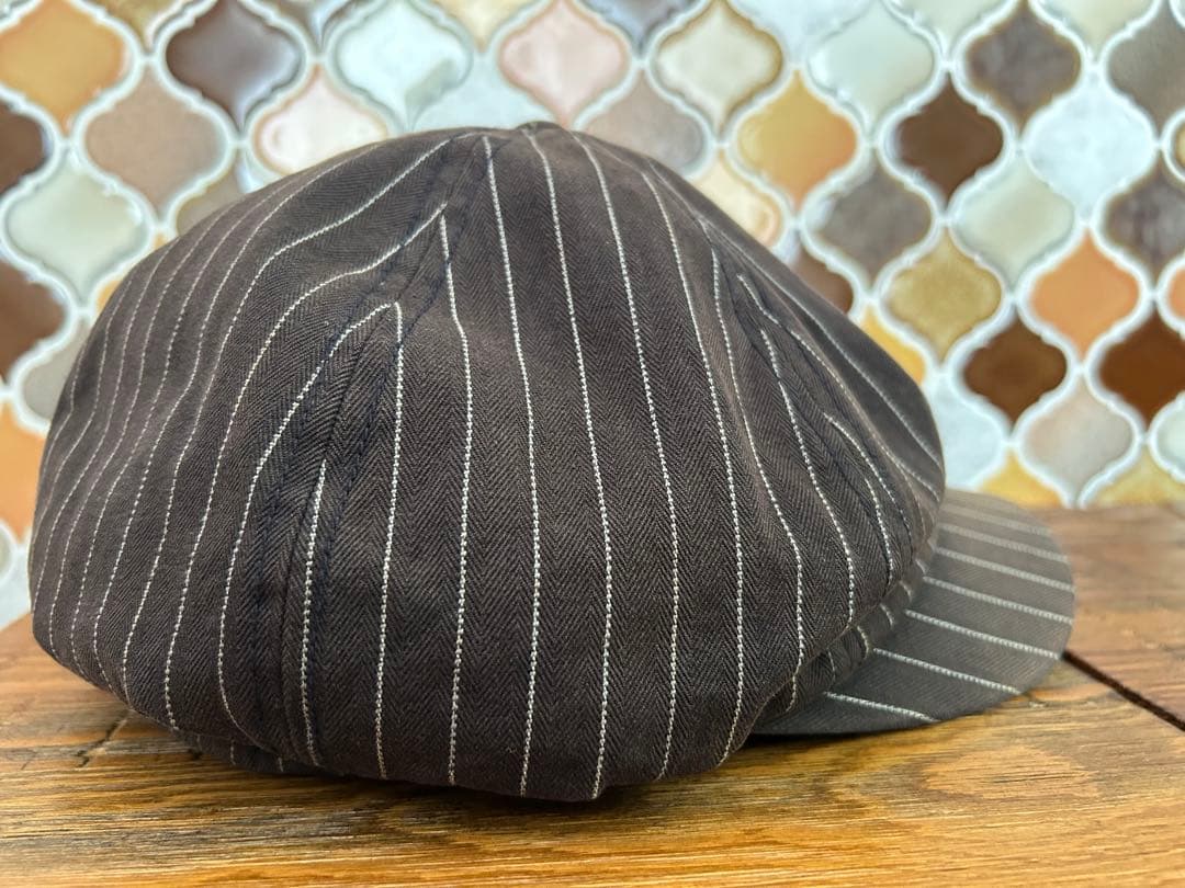 希少　ブラックストライプ　RRL ダブルアールエル　ニュースボーイキャップ