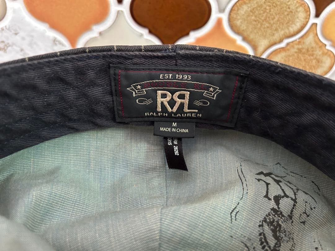 希少　ブラックストライプ　RRL ダブルアールエル　ニュースボーイキャップ