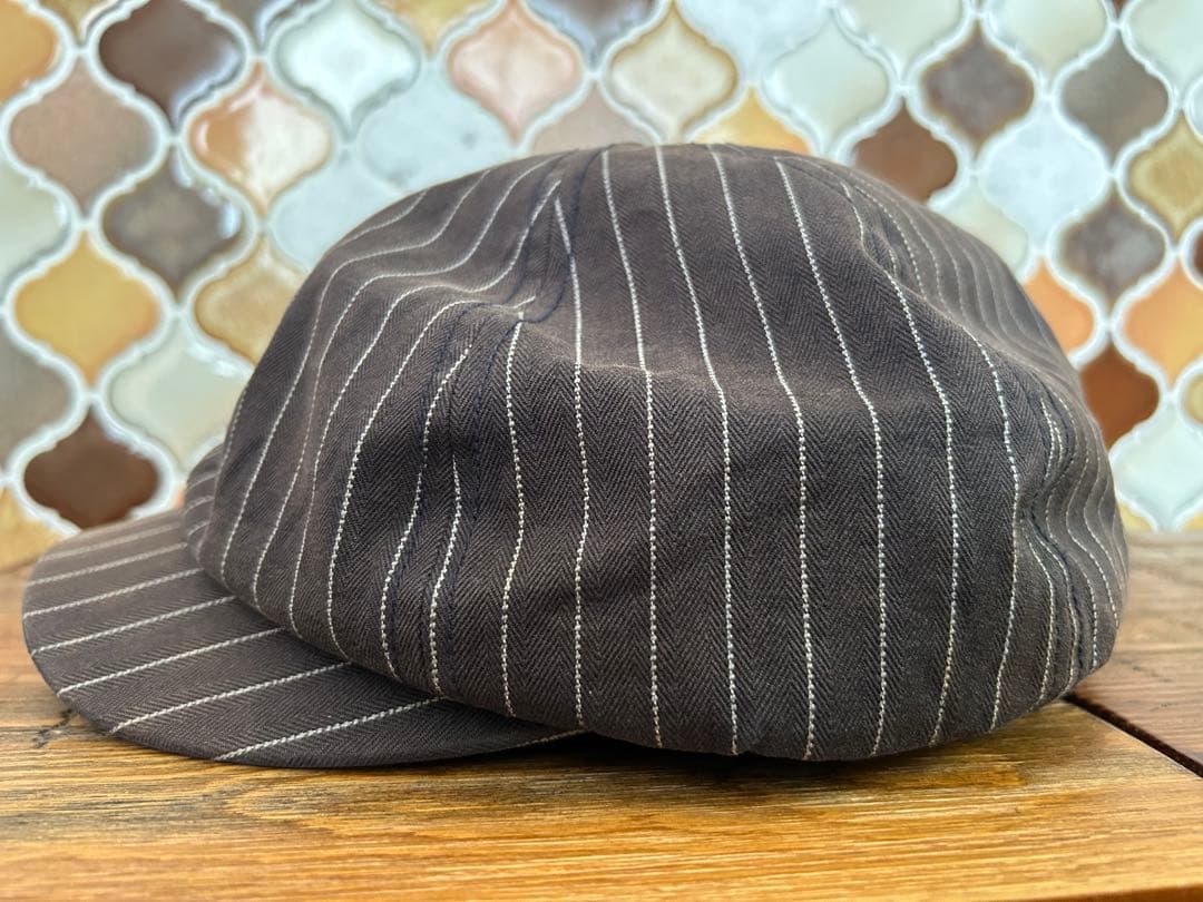 希少　ブラックストライプ　RRL ダブルアールエル　ニュースボーイキャップ