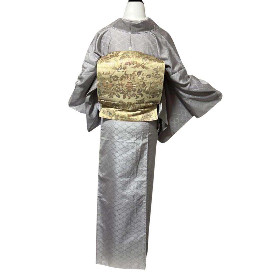 ち*ー様 未使用近い　美品　袷　正絹　大島紬系　白山紬系　紋付　訪問着　フルセッ