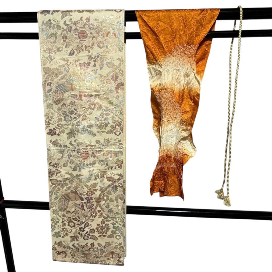 ち*ー様 未使用近い　美品　袷　正絹　大島紬系　白山紬系　紋付　訪問着　フルセッ