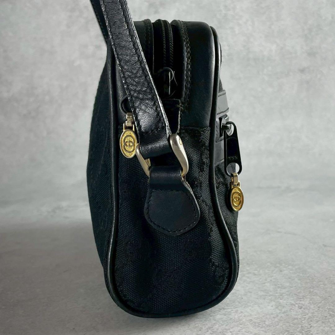 定番✨ GUCCI ショルダーバッグ GGキャンバス シェリーライン ブラック