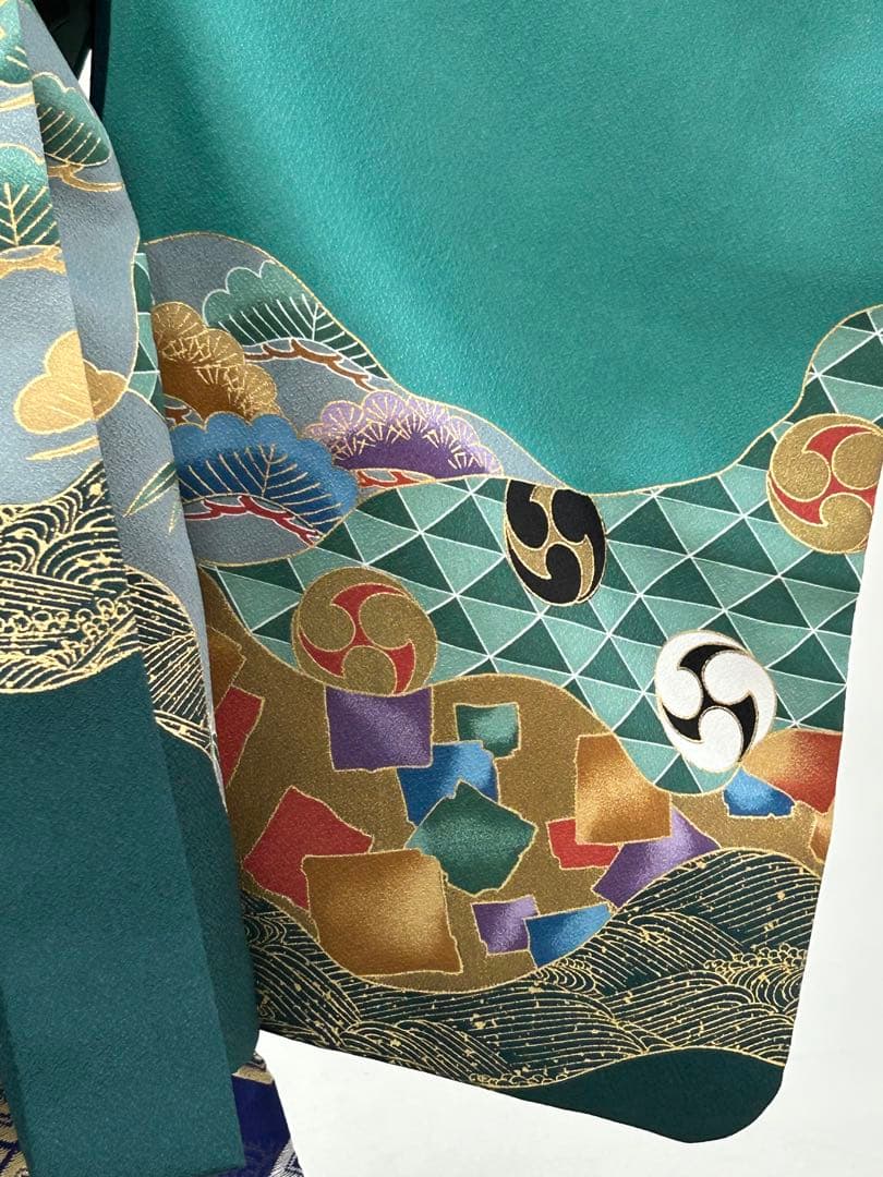 七五三3歳　羽織・羽織紐・着物・長襦袢・袴・帯・懐剣・ 肩上げ済み