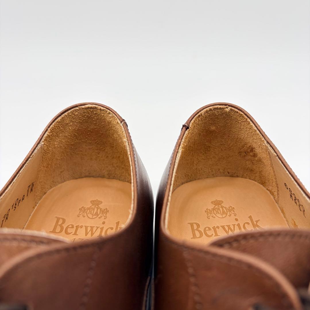 【未使用】Berwick バーウィック ストレートチップ 26cm 茶 内羽根①