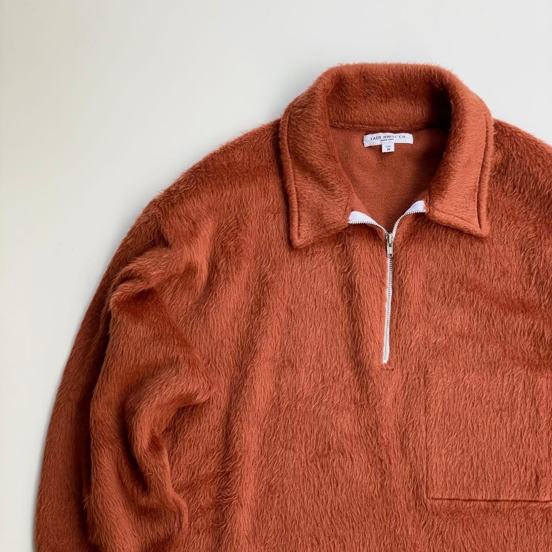 LADY WHITE CO. フリースハーフジップポロシャツ 38