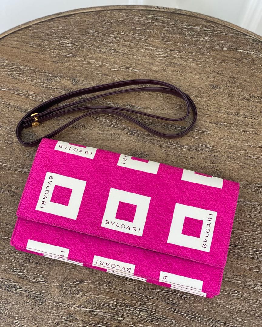 【希少・美品】BVLGARI ブルガリ ヴィンテージ クラッチバッグ ピンク