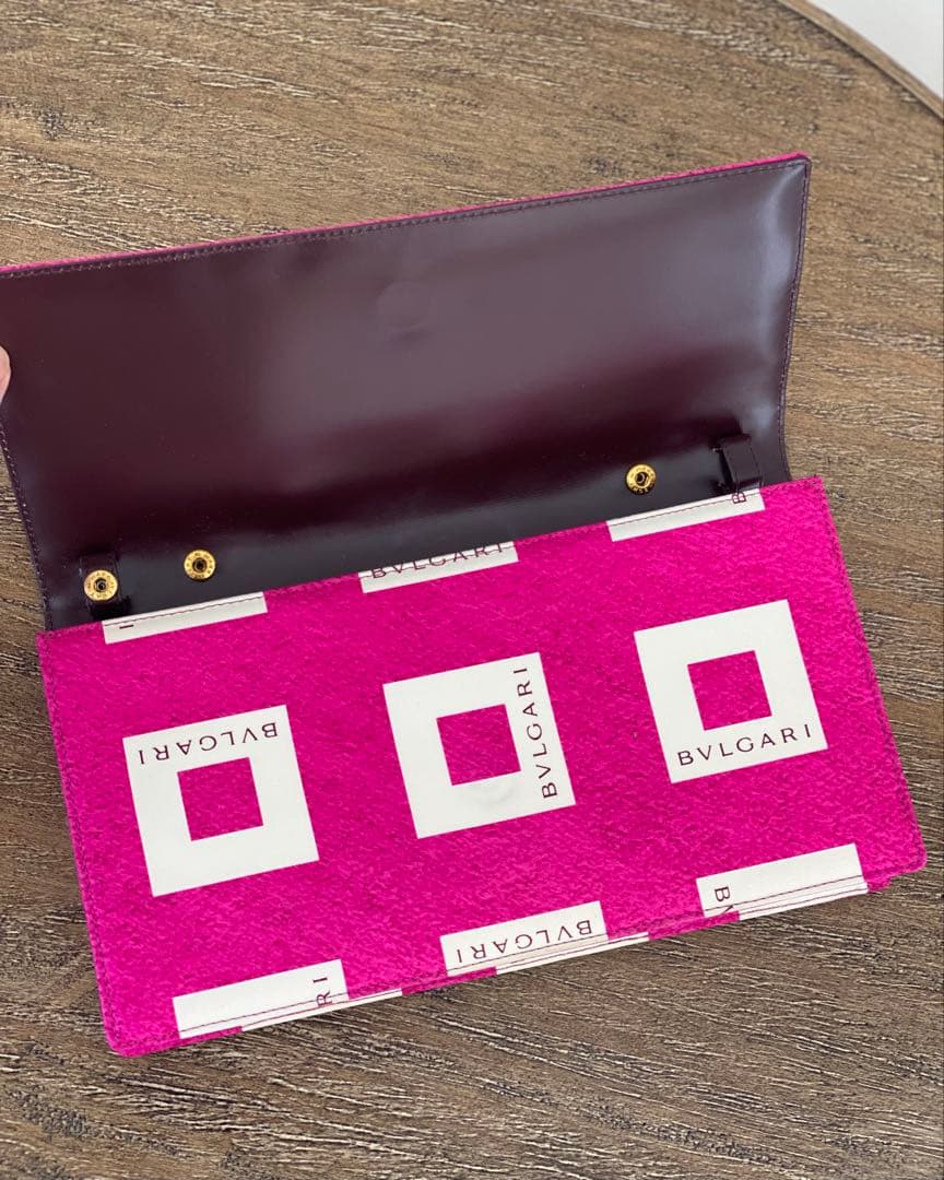 【希少・美品】BVLGARI ブルガリ ヴィンテージ クラッチバッグ ピンク