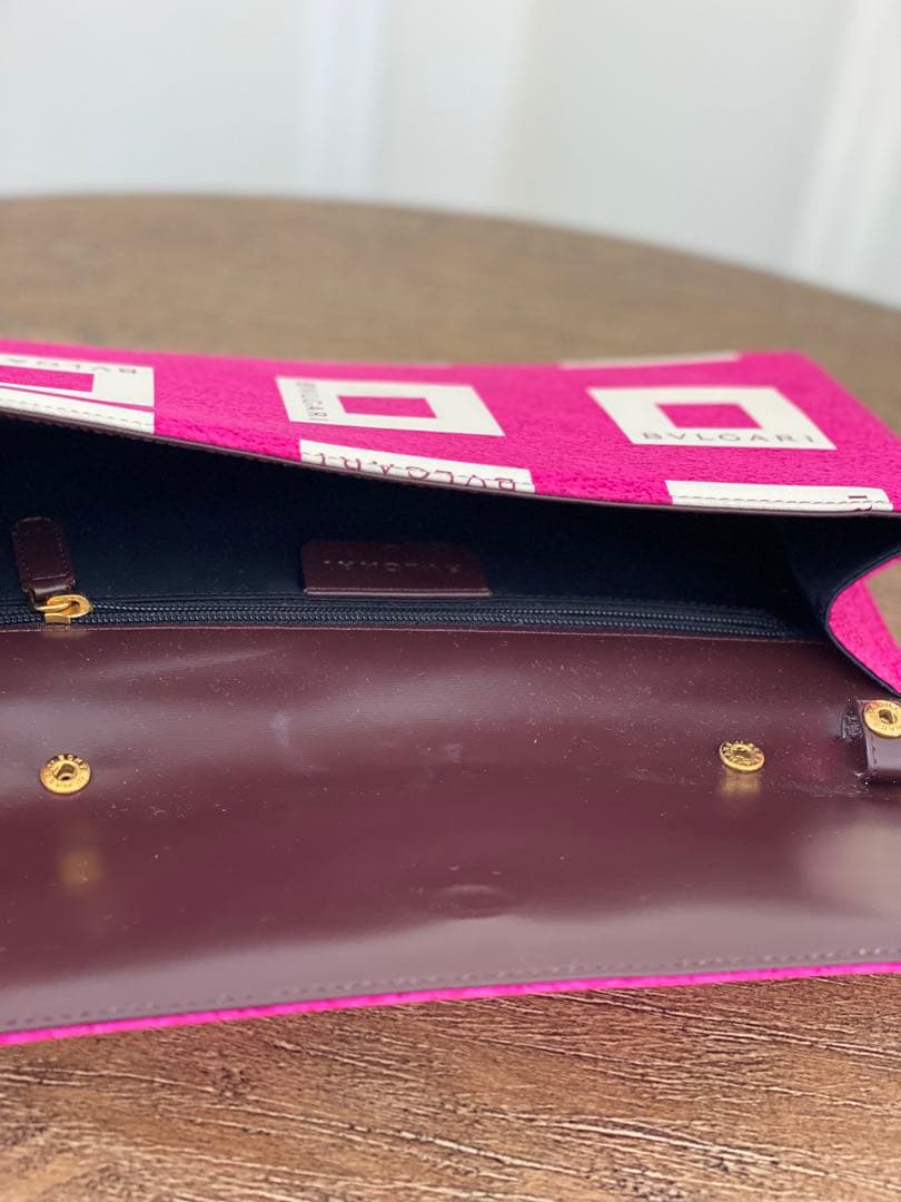 【希少・美品】BVLGARI ブルガリ ヴィンテージ クラッチバッグ ピンク