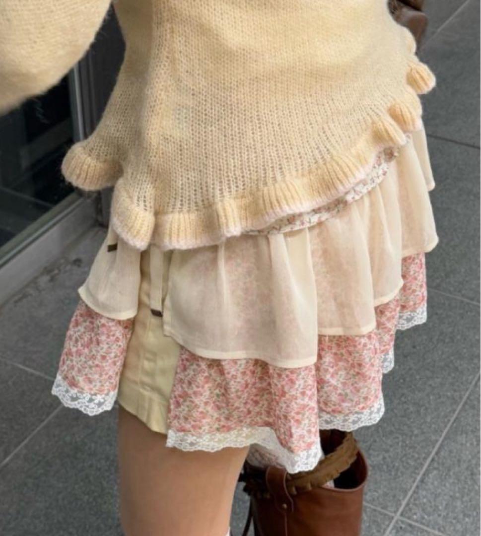 TINA：JOJUN フリルラップレイヤード ショートパンツ Mサイズ