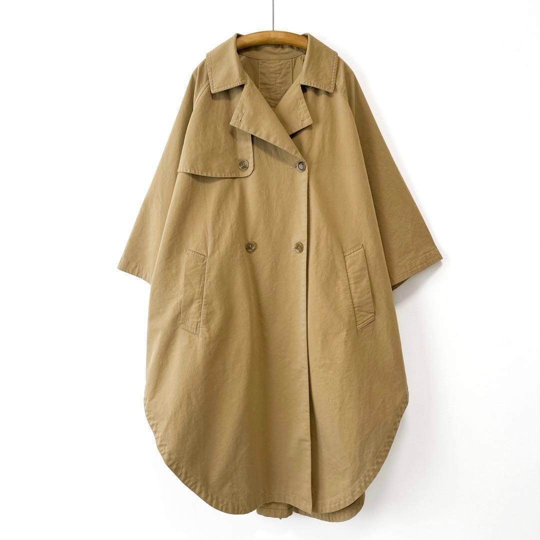 フリークスストア ポンチョトレンチコート ロング丈 ビッグシルエット ベージュ