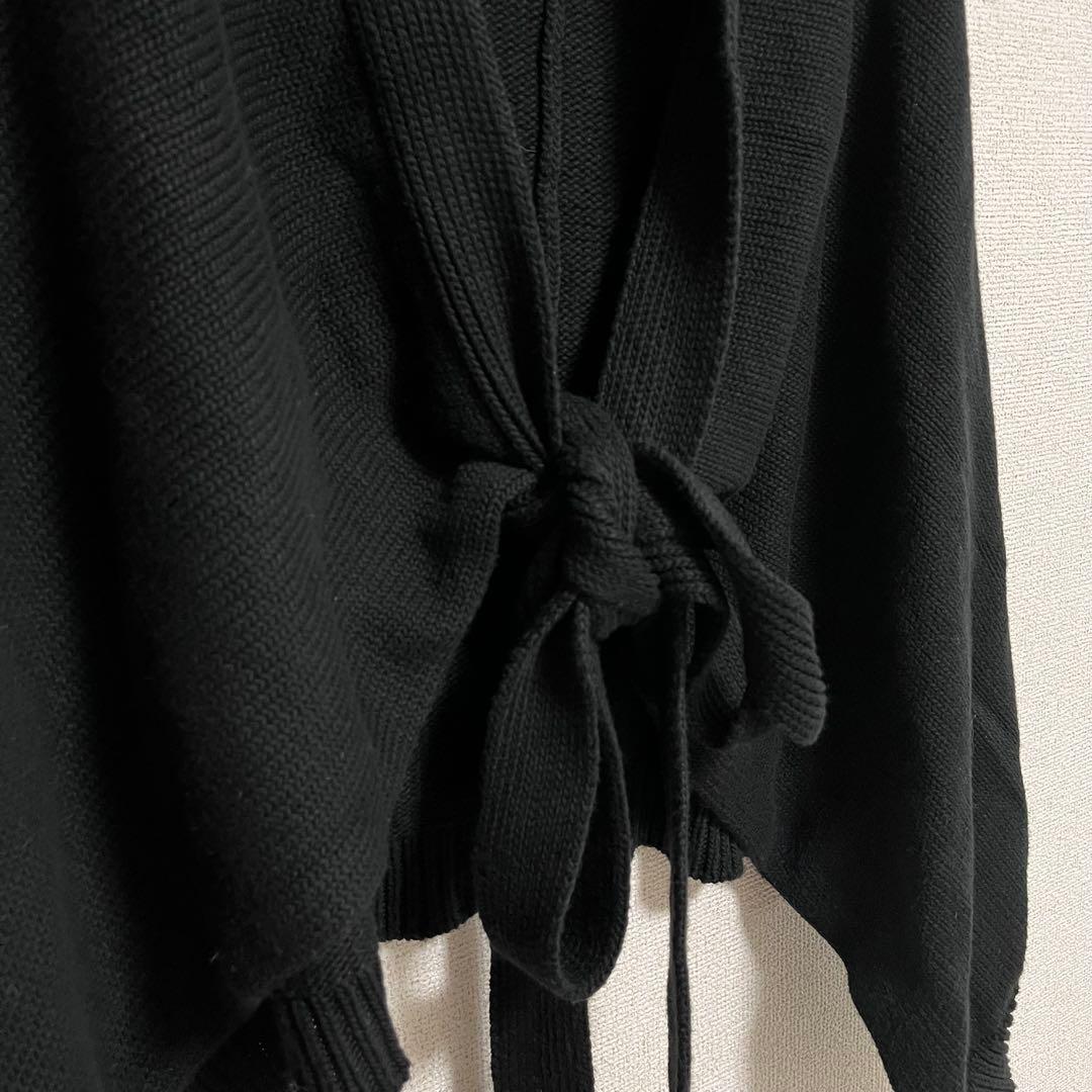 ヨウジヤマモト　コットン　ニット　ケープ　ポンチョ　羽織　ブラック