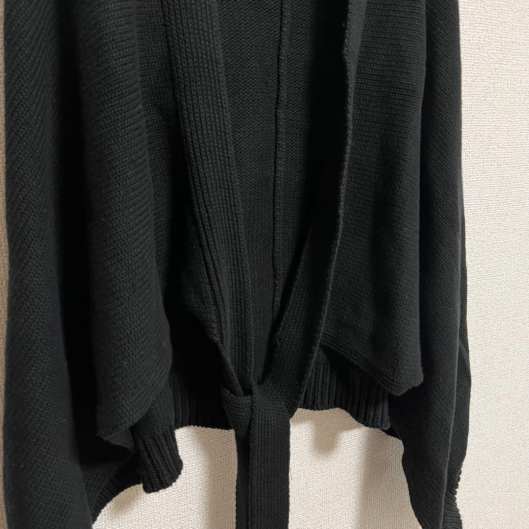 ヨウジヤマモト　コットン　ニット　ケープ　ポンチョ　羽織　ブラック