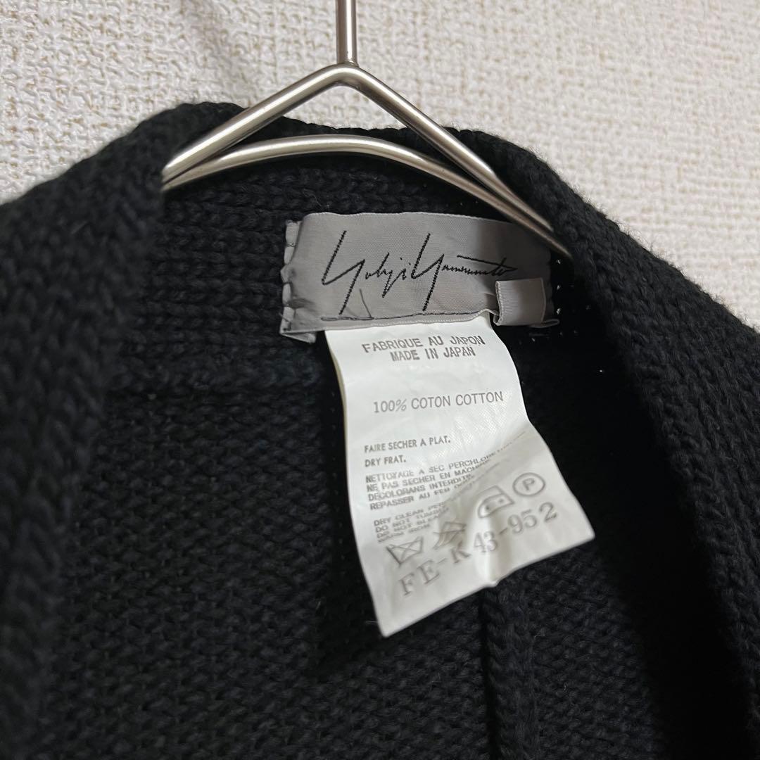 ヨウジヤマモト　コットン　ニット　ケープ　ポンチョ　羽織　ブラック
