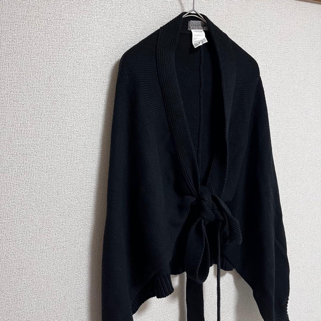 ヨウジヤマモト　コットン　ニット　ケープ　ポンチョ　羽織　ブラック
