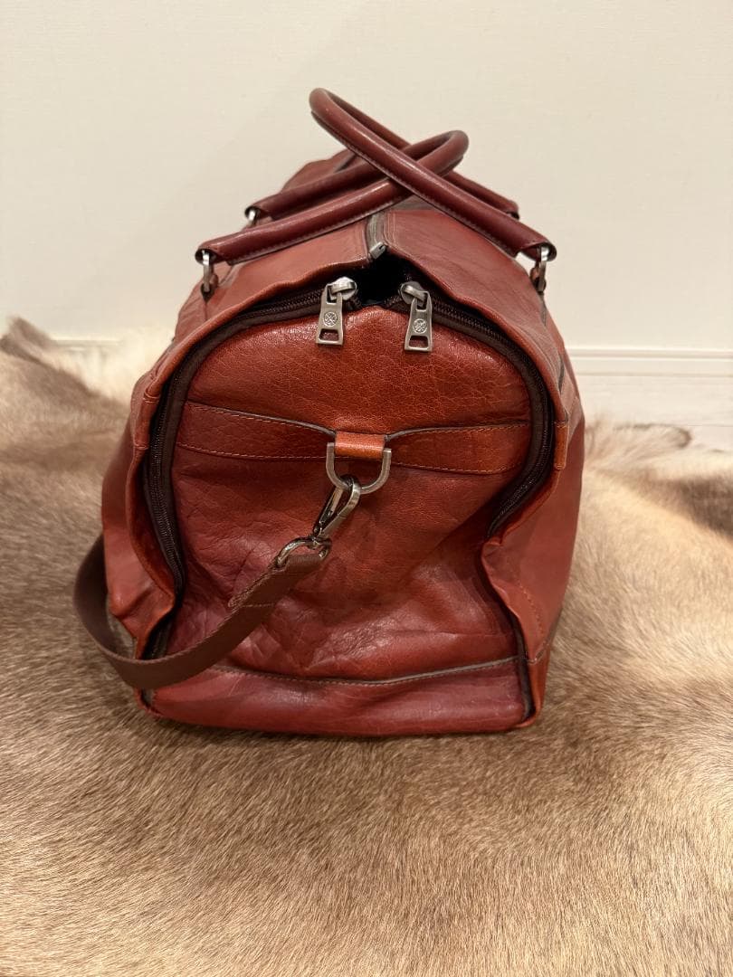 本革 ボストンバッグ 北欧 Saddler 高級ガーメントバッグ