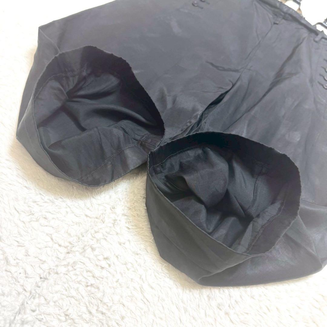 【専用】Y's サスペンダー付 ドット柄 ワイドパンツ 本革 ロゴ刻印 ブラック