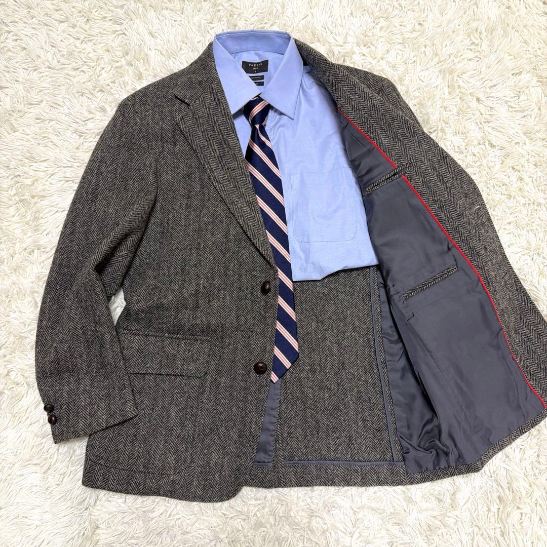 ジェイプレス　テーラードジャケット　ヘリンボーン　Sサイズ　くるみボタン