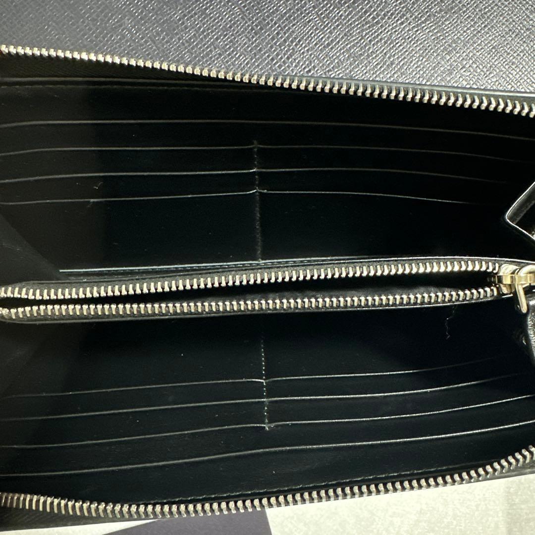 美品 PRADA ブラック 長財布 認証カード付き
