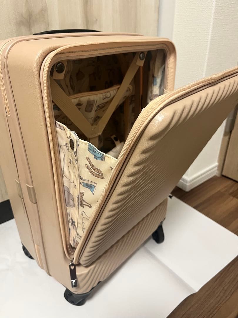 ハントマイン　スーツケース　フロントポケットダリアベージュ　機内持ち込み