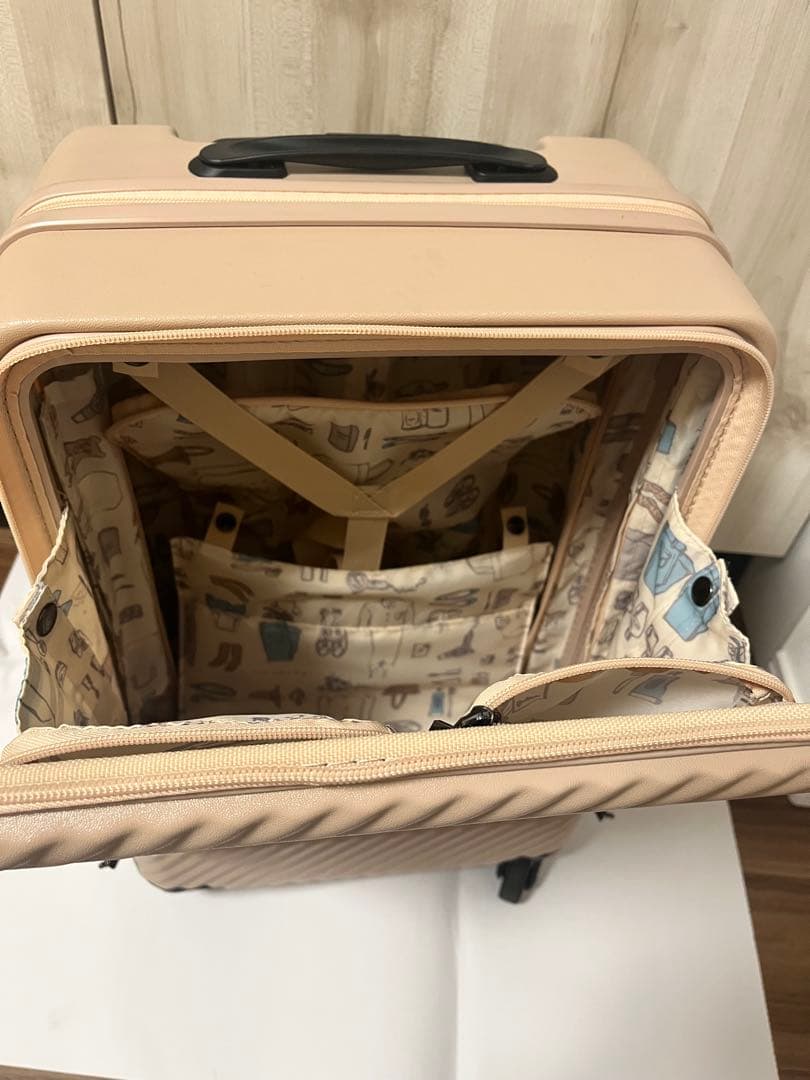 ハントマイン　スーツケース　フロントポケットダリアベージュ　機内持ち込み