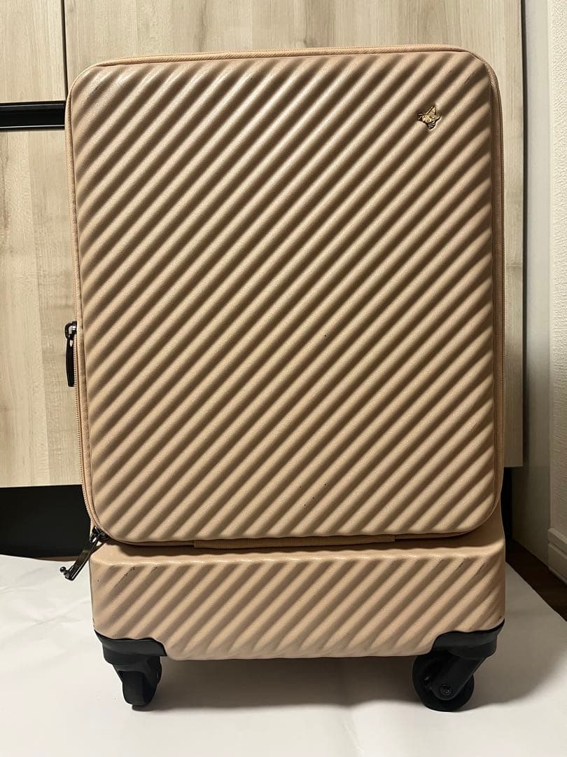 ハントマイン　スーツケース　フロントポケットダリアベージュ　機内持ち込み