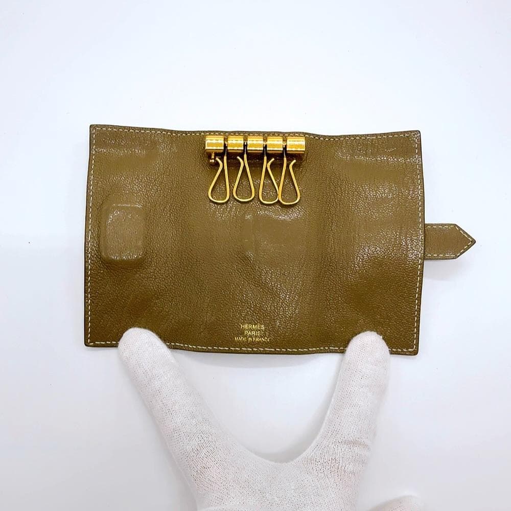 ◇エルメス◇レザー/ベアン/エトゥープ/4連キーケース/刻印:Z/ブランド