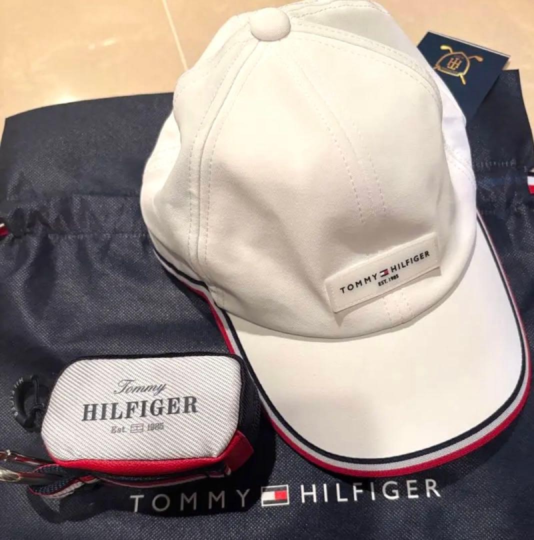新品　2025 トミー ヒルフィガー ゴルフ　キャップ クール ボールポーチ